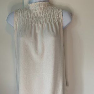 Ann Taylor Factory Top with Gathered Neck Ivory Size M
